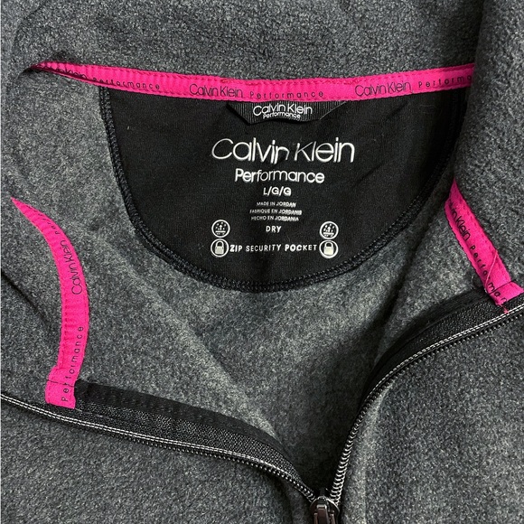 Calvin Klein Performance Women’s Fleece Vest Gray Large Zip Front High Collar - Picture 6 of 10